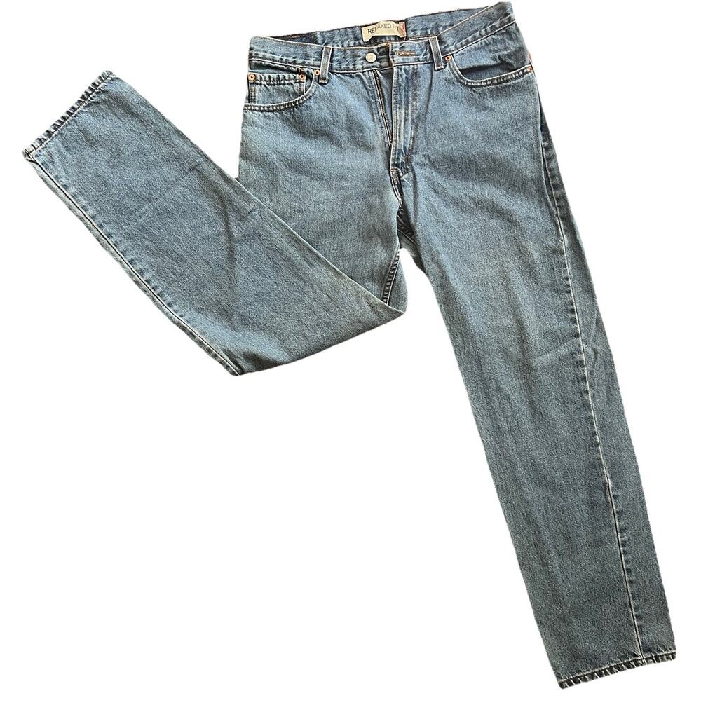 Vintage 2008 Levis 550 Jeans Mens 34x34 Relaxed Fit Tapered Leg Blue Denim Y2K